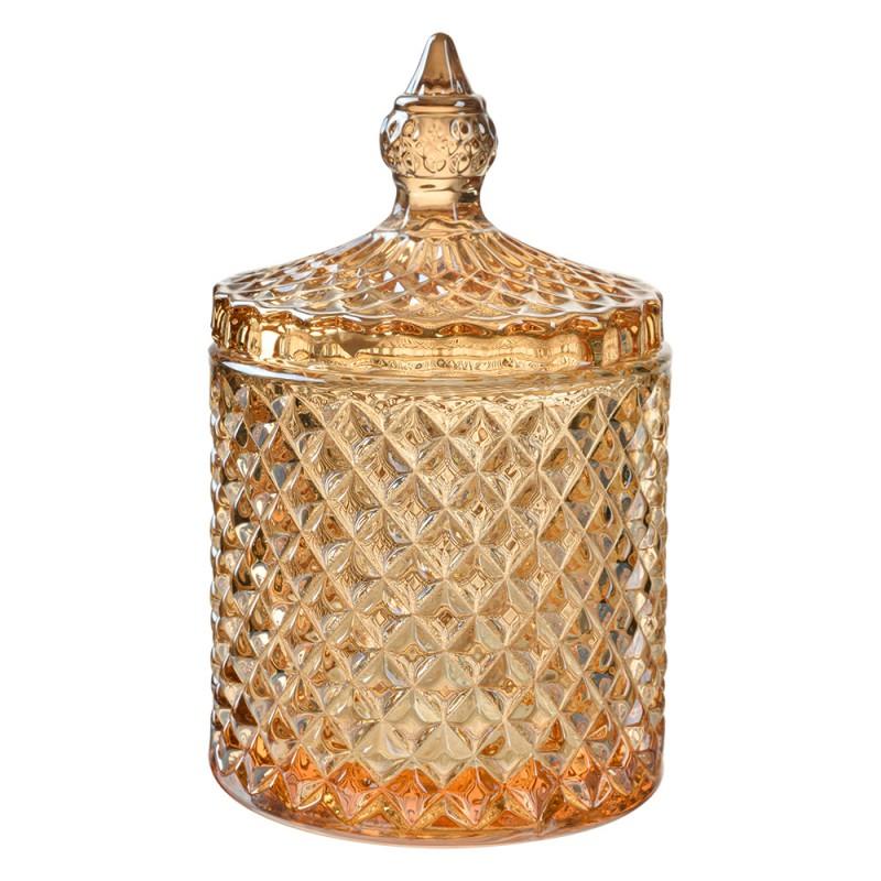 clayre & eef 6GL4723 Voorraadpot Ø 9x14 cm Geel Glas