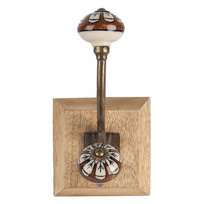 clayre & eef 6H2395 Wandhaak 10x11x18 cm Bruin Hout