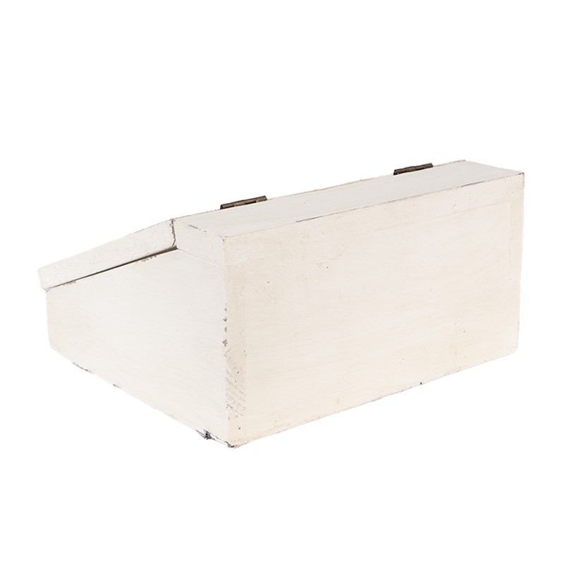 Clayre & Eef 6H2398 Theedoos 18x16x9 Cm Wit Hout