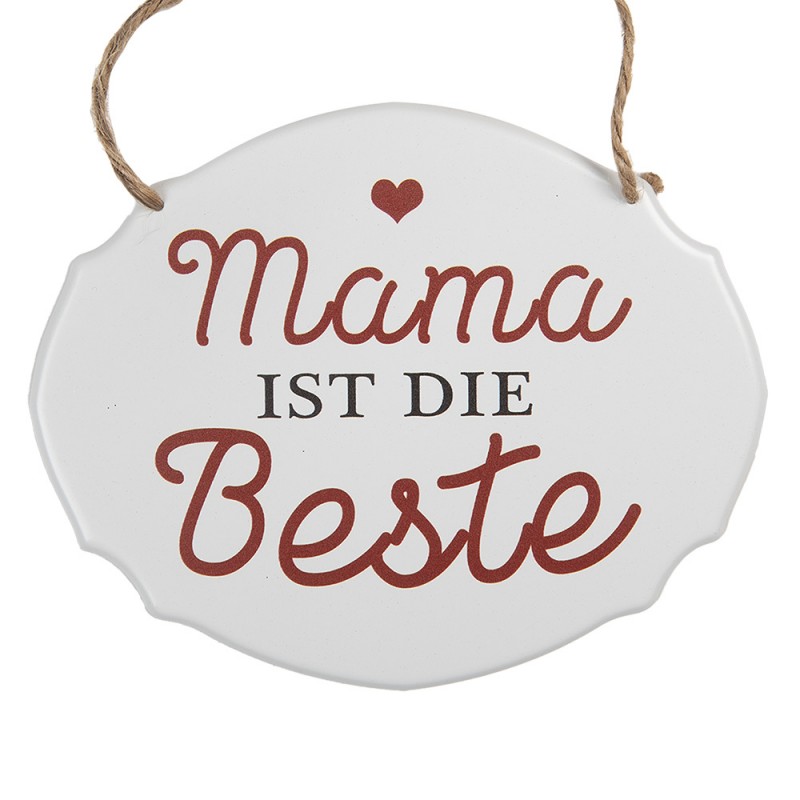 clayre & eef 6Y5687 Tekstbord 18x15 cm Wit Metaal