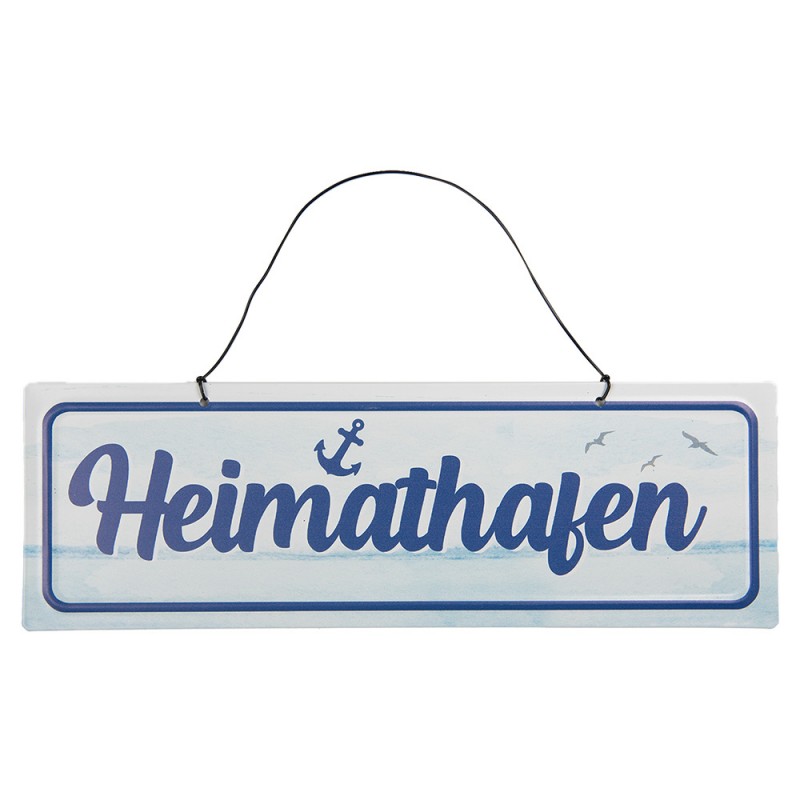 clayre & eef 6Y5691 Tekstbord 30x10 cm Wit Metaal