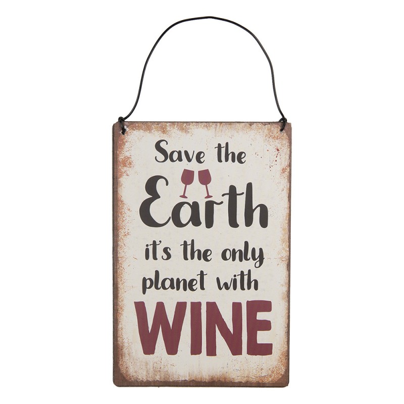 Clayre & Eef 6Y5695 Tekstbord 10x15 Cm Beige Metaal