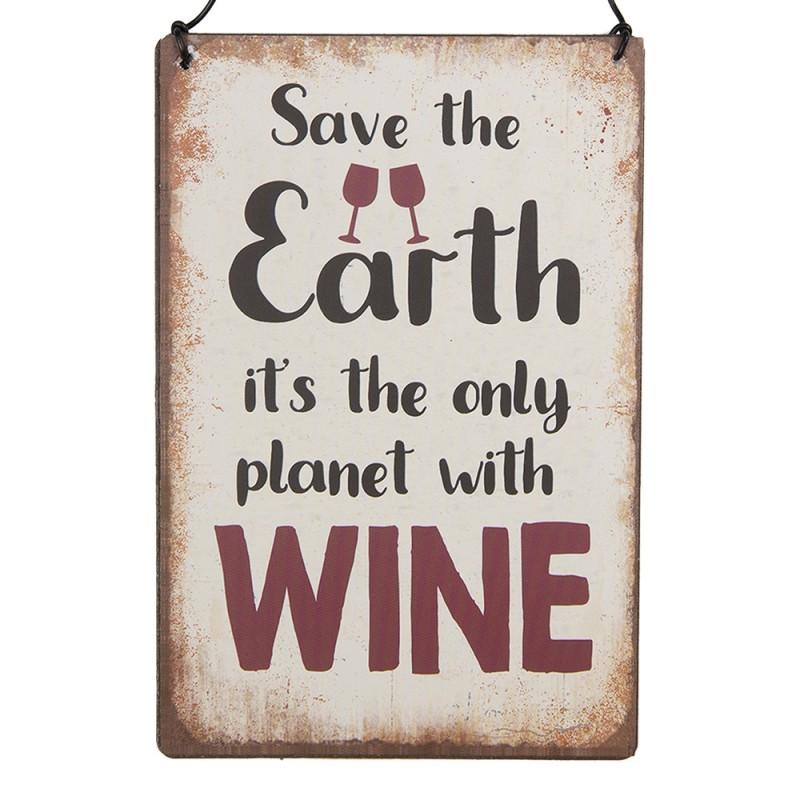 clayre & eef 6Y5695 Tekstbord 10x15 cm Beige Metaal