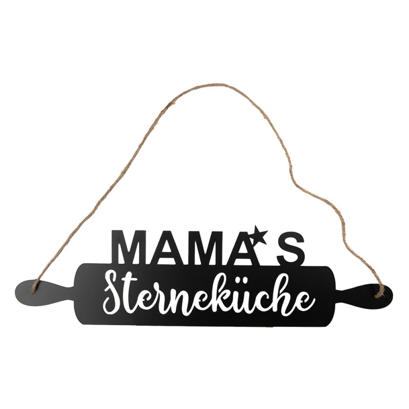 clayre & eef 6Y5696 Tekstbord 50x14 cm Zwart Metaal