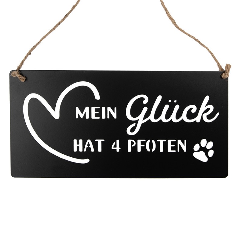 clayre & eef 6Y5698 Tekstbord 30x15 cm Zwart Metaal
