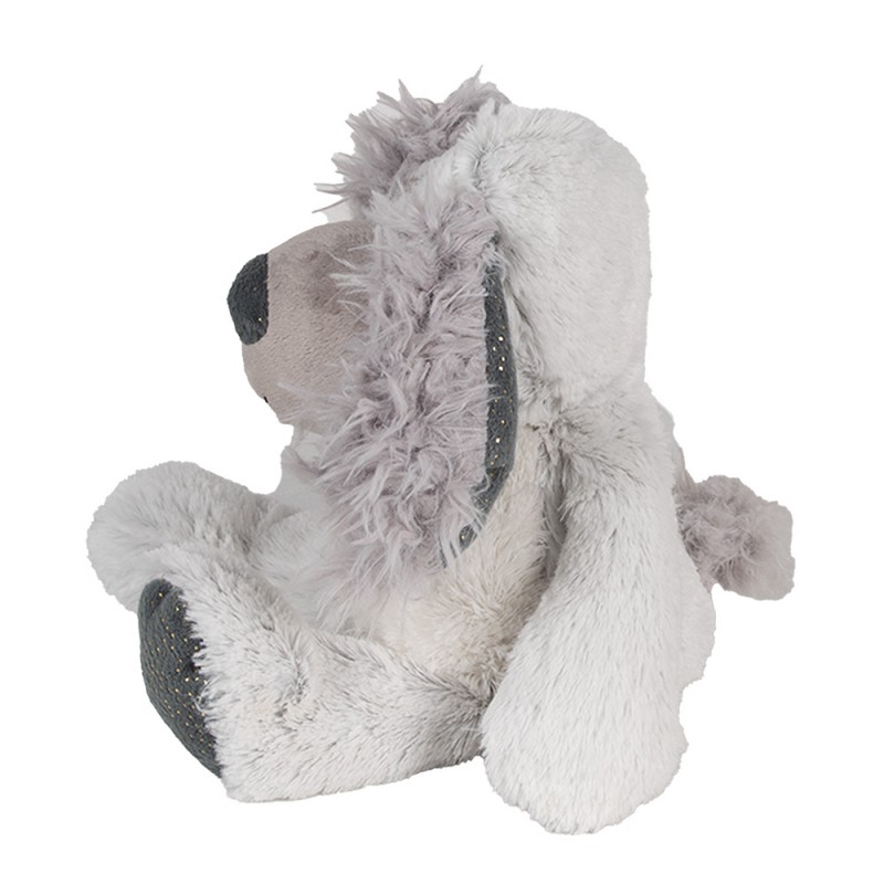 Clayre & Eef TW0592 Knuffel Hond 32 Cm Grijs Pluche