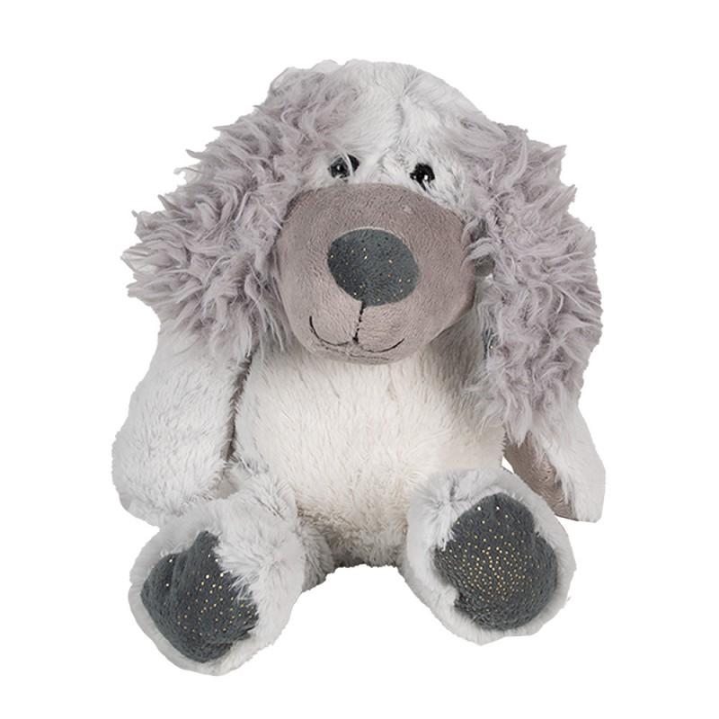 Clayre & Eef TW0592 Knuffel Hond 32 Cm Grijs Pluche