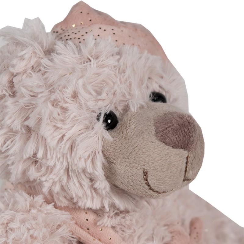 Clayre & Eef TW0593 Knuffel Beer 22 Cm Roze Pluche