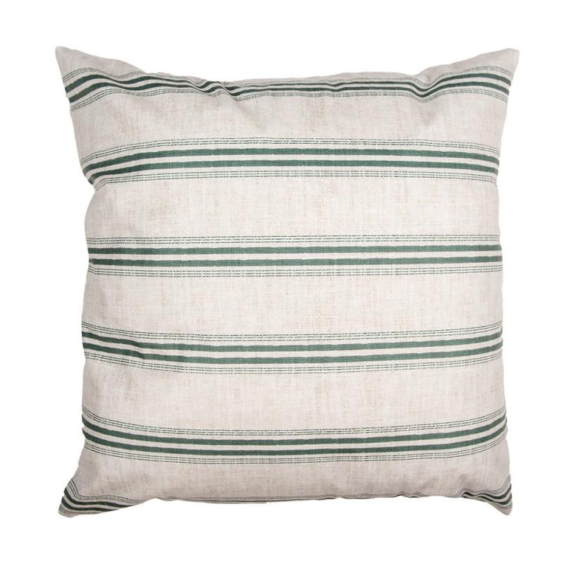 Clayre & Eef CSP22 Kussenhoes 45x45 Cm Beige Grijs Polyester Pompoen Sierkussenhoes