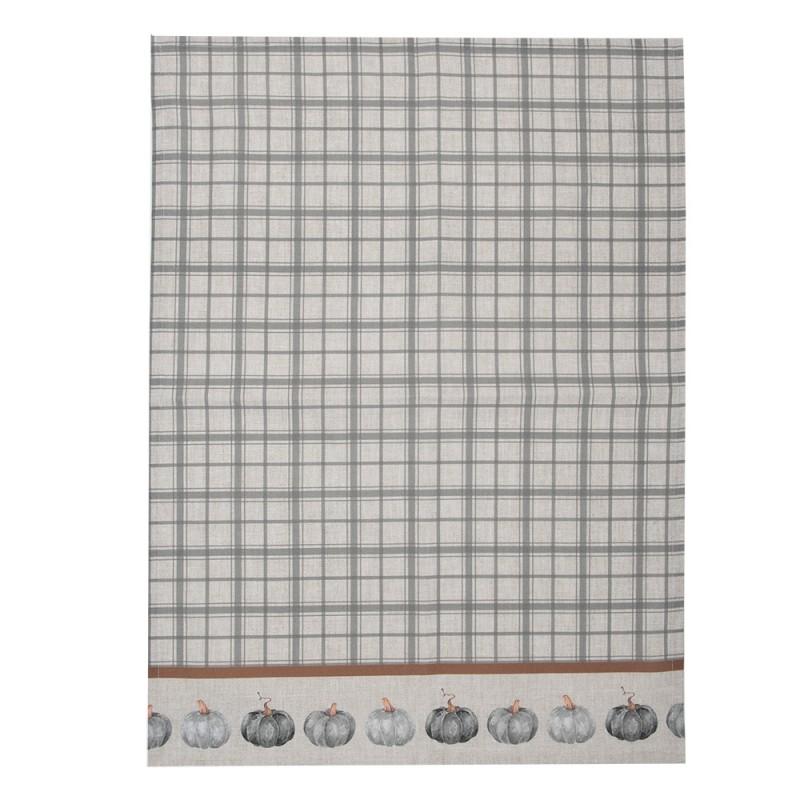 Clayre & Eef CSP42-1 Theedoek 50x70 Cm Grijs Katoen Pompoen