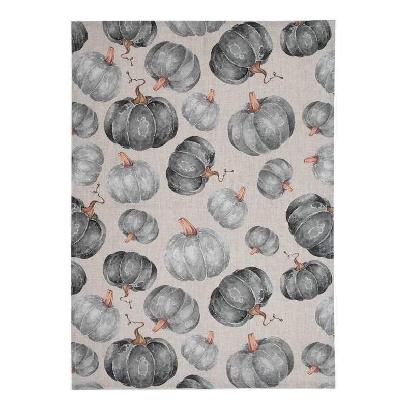 Clayre & Eef CSP42-2 Theedoek 50x70 Cm Grijs Katoen Pompoen