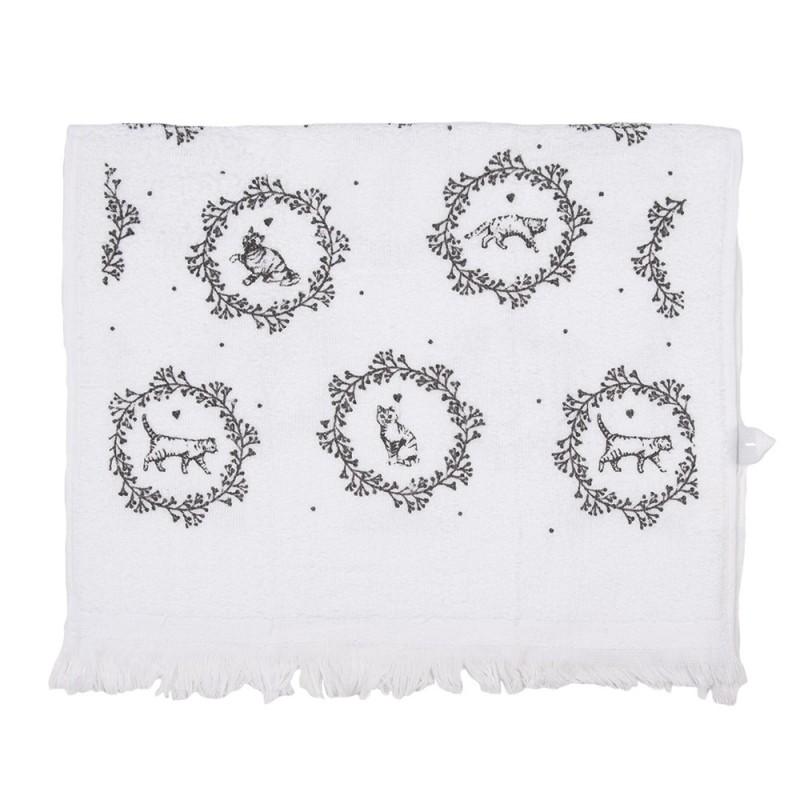 clayre & eef CTLGC-1 Gastendoekje 40x66 cm Wit Katoen Kat