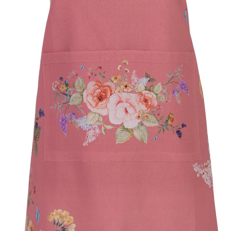 Clayre & Eef FFA41P Keukenschort 70x85 Cm Roze Katoen Bloemen