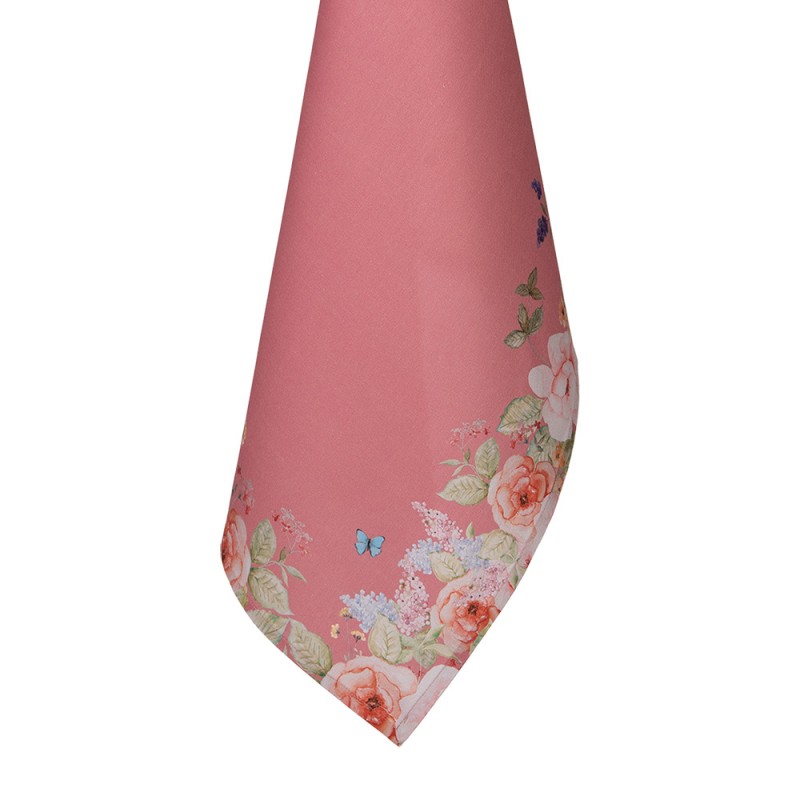 Clayre & Eef FFA42P Theedoek 50x70 Cm Roze Katoen Bloemen