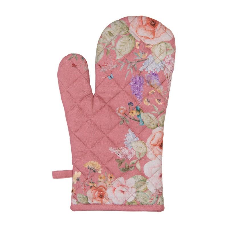 clayre & eef FFA44P Ovenwant 18x30 cm Roze Katoen Bloemen