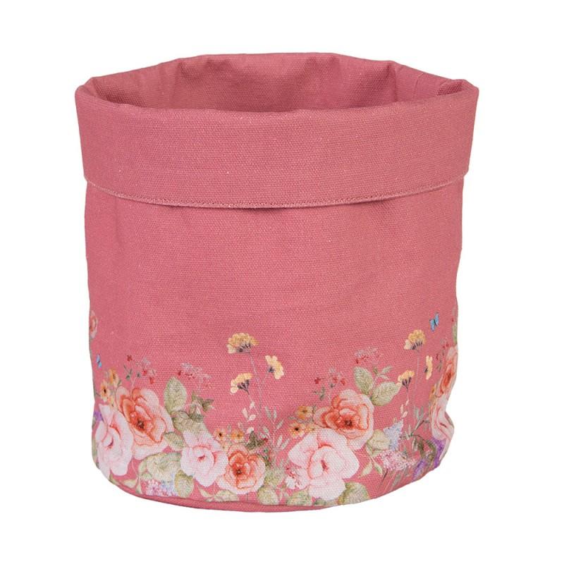 clayre & eef FFA50P Broodmand Ø 15x16 cm Roze Katoen Bloemen Rond
