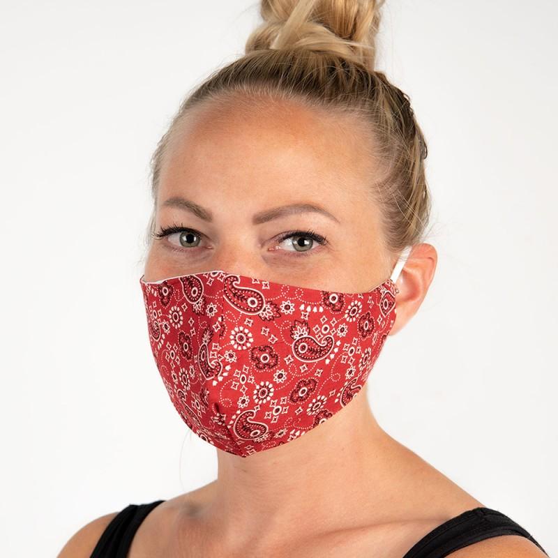 Clayre & Eef FM0001 Mondkapje Wasbaar Rood Katoen Mondmasker