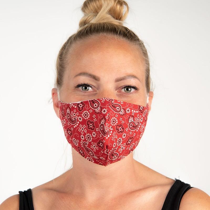 Clayre & Eef FM0001 Mondkapje Wasbaar Rood Katoen Mondmasker