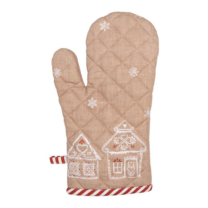 clayre & eef GBB44 Ovenwant 18x30 cm Bruin Katoen Gingerbread house