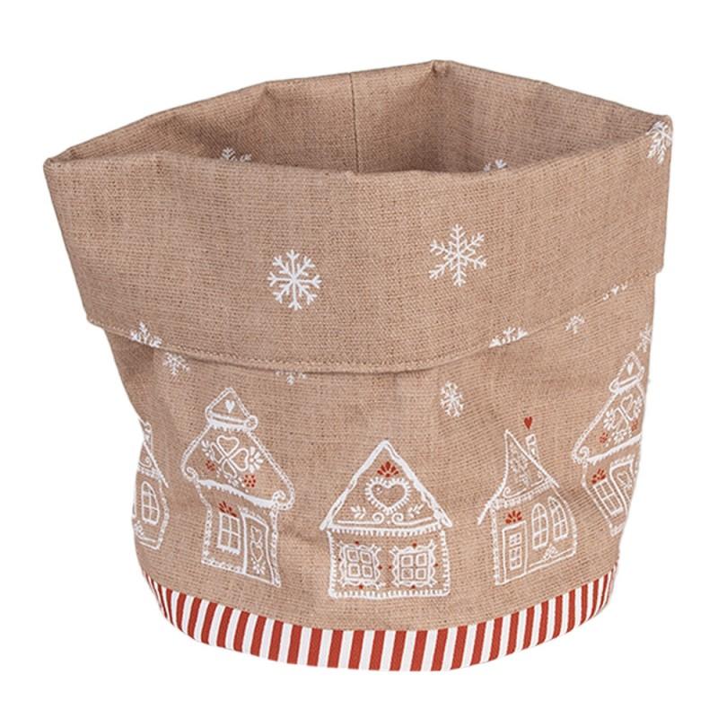 clayre & eef GBB50 Broodmand Ø 15x16 cm Bruin Katoen Gingerbread house Rond