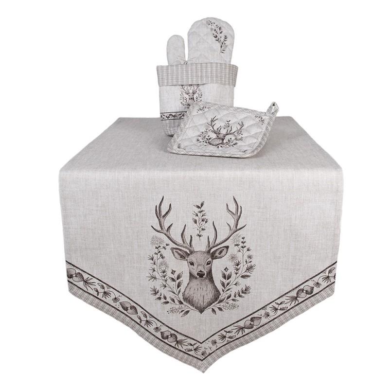 Clayre & Eef GTW45 Pannenlap 20x20 Cm Beige Katoen Hert