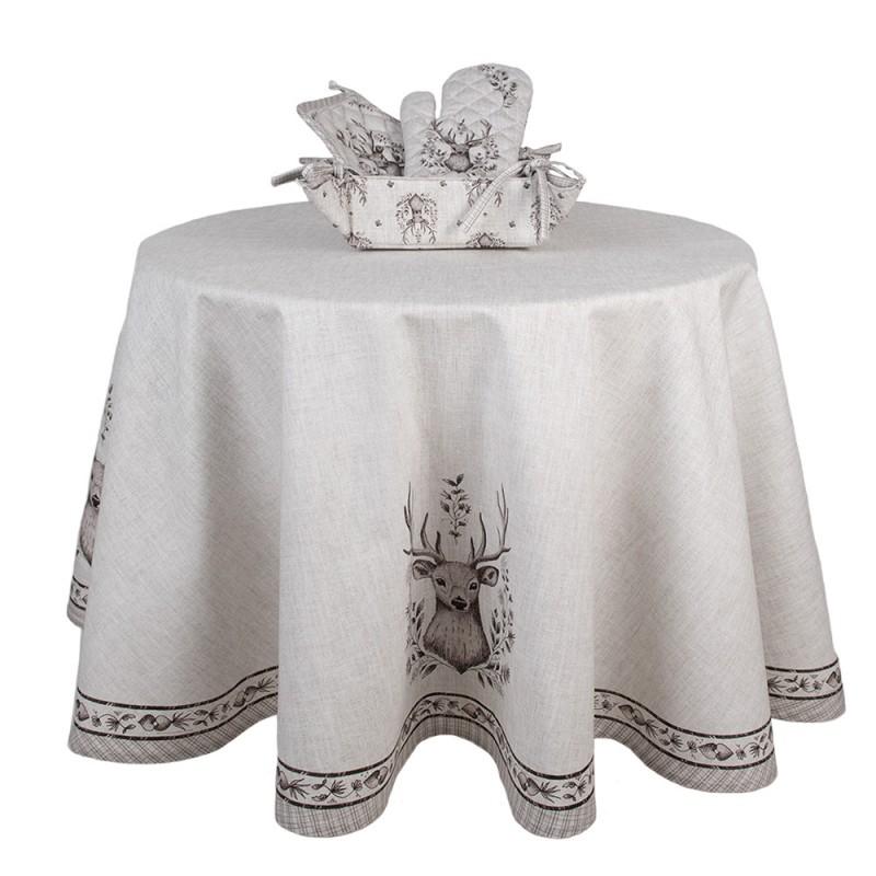 Clayre & Eef GTW47 Broodmand 35x35x8 Cm Beige Katoen Hert Vierkant