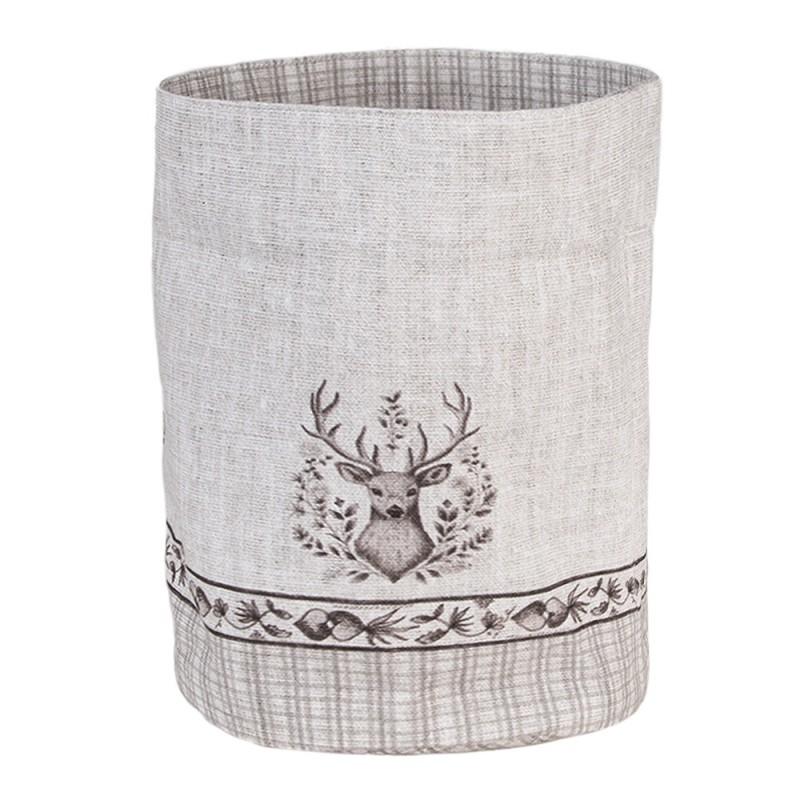 Clayre & Eef GTW50 Broodmand Ø 15x16 Cm Beige Katoen Hert Rond