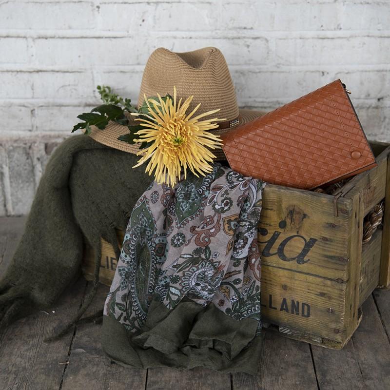 Clayre & Eef JZBG0257CH Schoudertas 20x14 Cm Bruin Polyurethaan Handtas