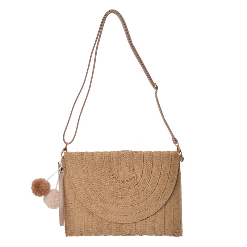 Clayre & Eef JZBG0260LCH Handtas Dames 27x20 Cm Bruin Polyester Tas