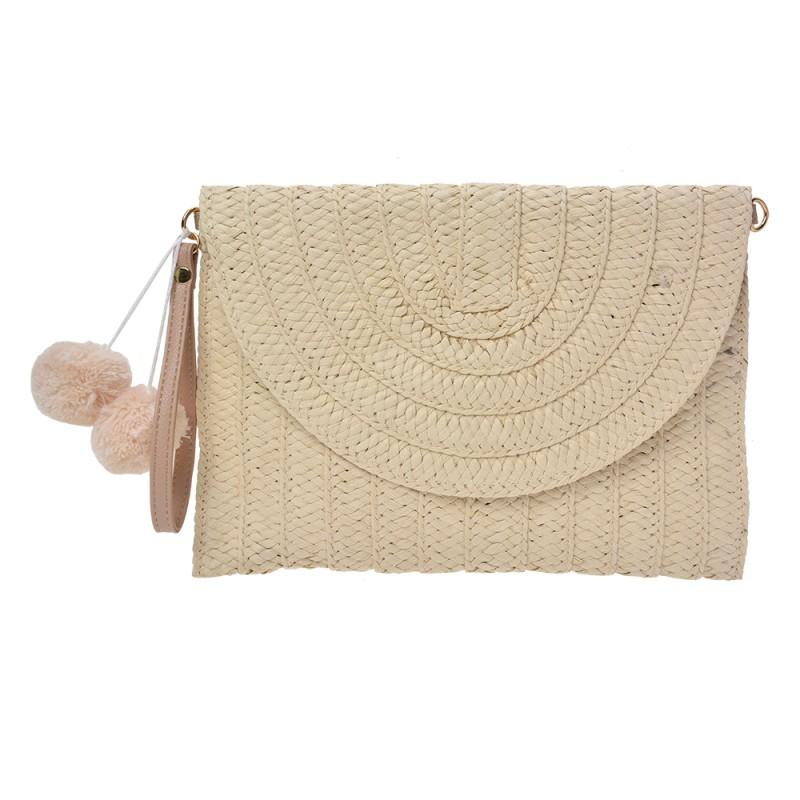 clayre & eef JZBG0260N Handtas Dames 27x20 cm Beige Polyester Tas