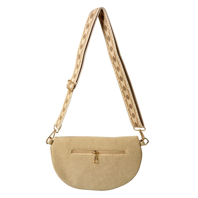 Clayre & Eef JZBG0305BE Handtas 25x16x7 Cm Beige Synthetisch