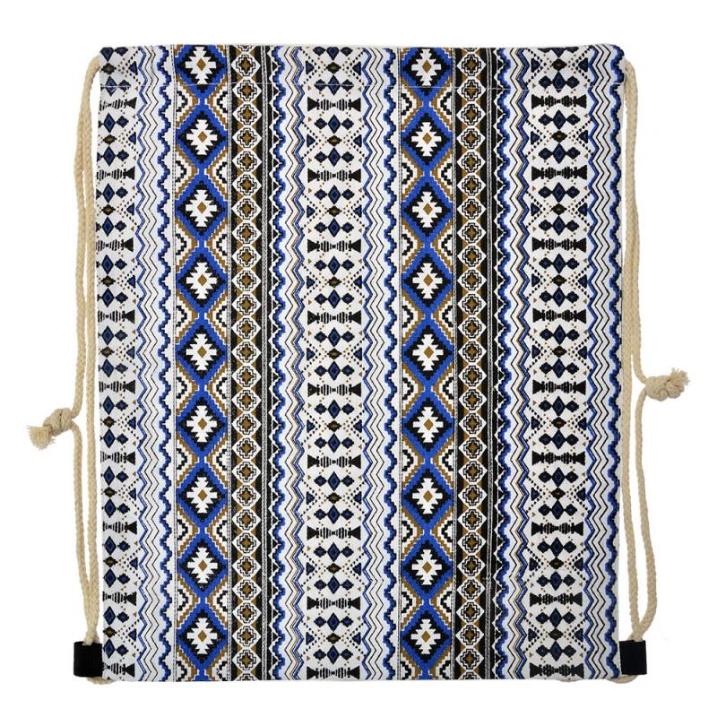 Clayre & Eef JZBG0308 Rugzak 34x43 Cm Wit Blauw Synthetisch