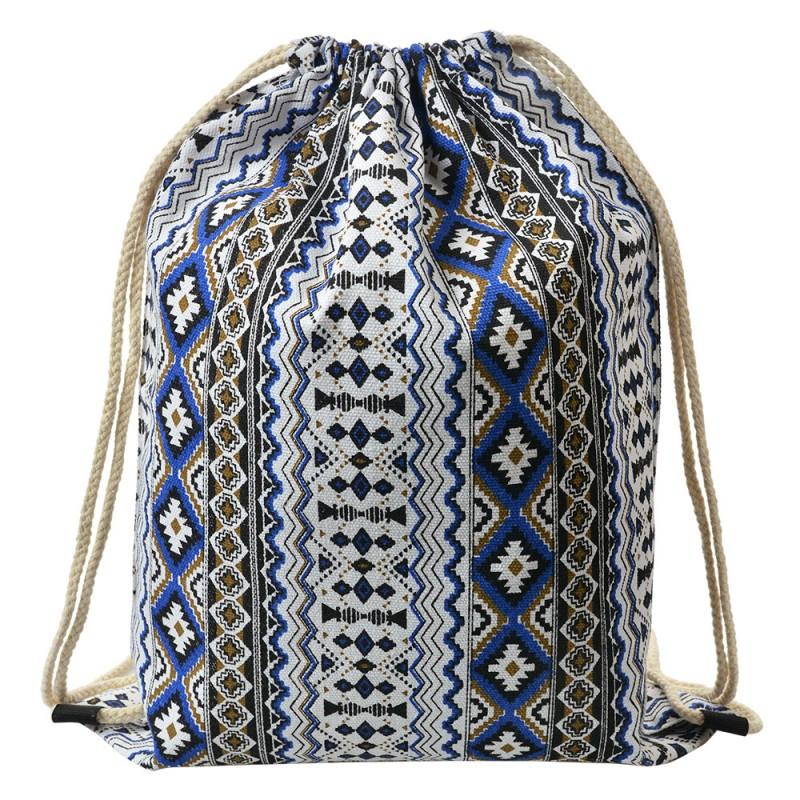 clayre & eef JZBG0308 Rugzak 34x43 cm Wit Blauw Synthetisch