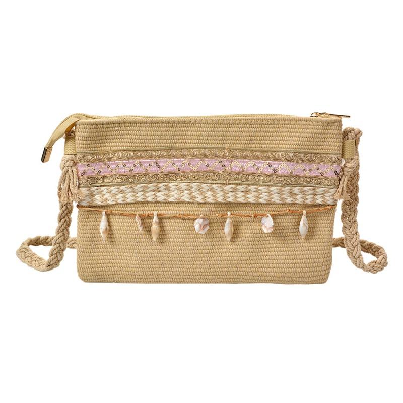 Clayre & Eef JZBG0321 Handtas 30x18 Cm Bruin Synthetisch