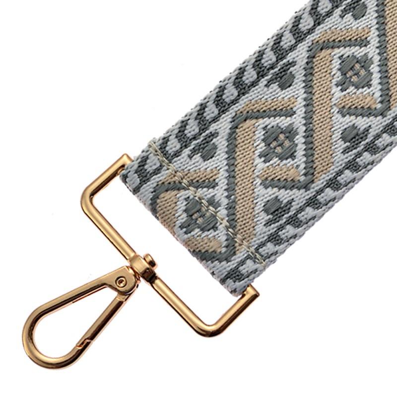 Clayre & Eef JZBS0005 Tassenriem 5x140 Cm Wit Beige Synthetisch