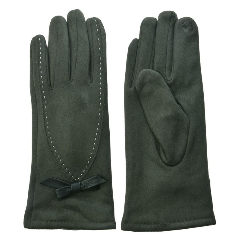 clayre & eef JZGL0033 Handschoenen Winter 8x24 cm Groen Polyester Handschoenen Dames