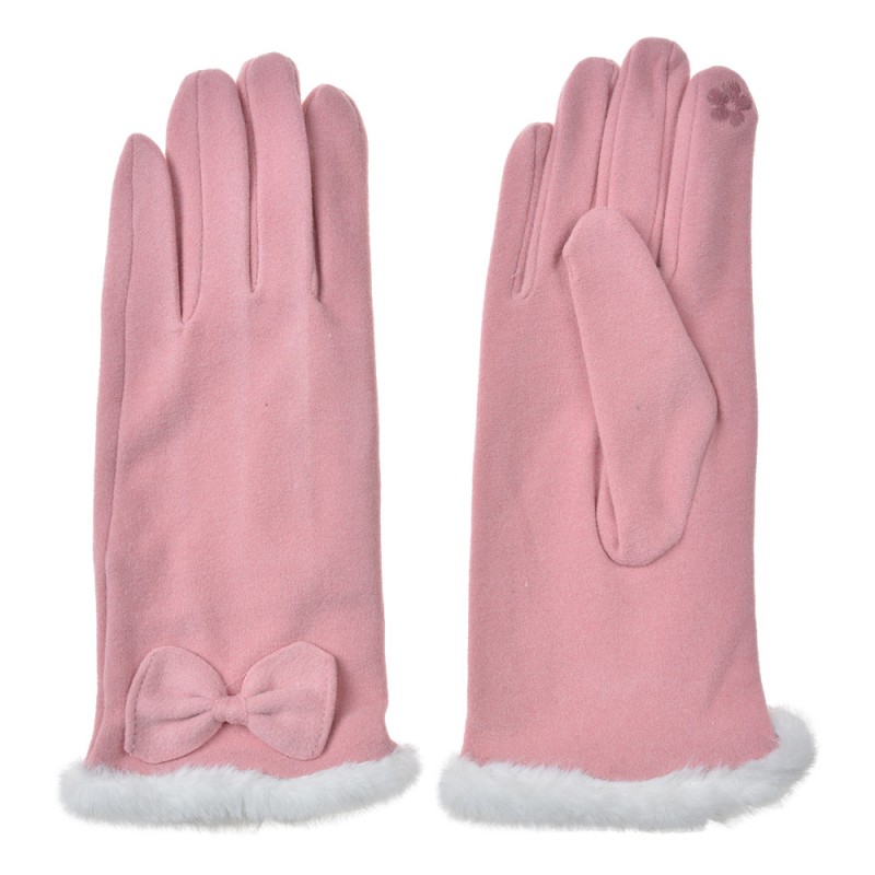 clayre & eef JZGL0089P Handschoenen Winter 9x23 cm Roze Polyester