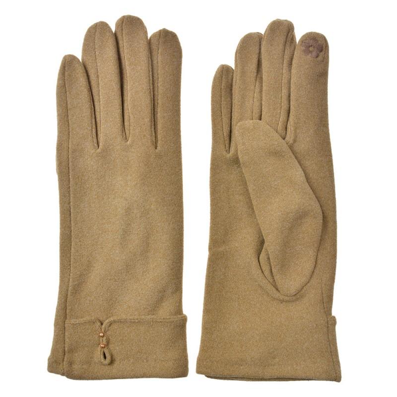 clayre & eef JZGL0092BE Handschoenen Winter 9x23 cm Beige Polyester