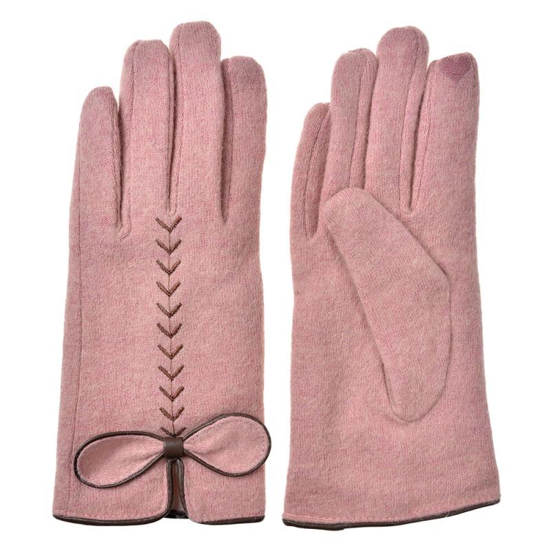 Clayre & Eef JZGL0096P Handschoenen Winter 9x23 Cm Roze Polyester