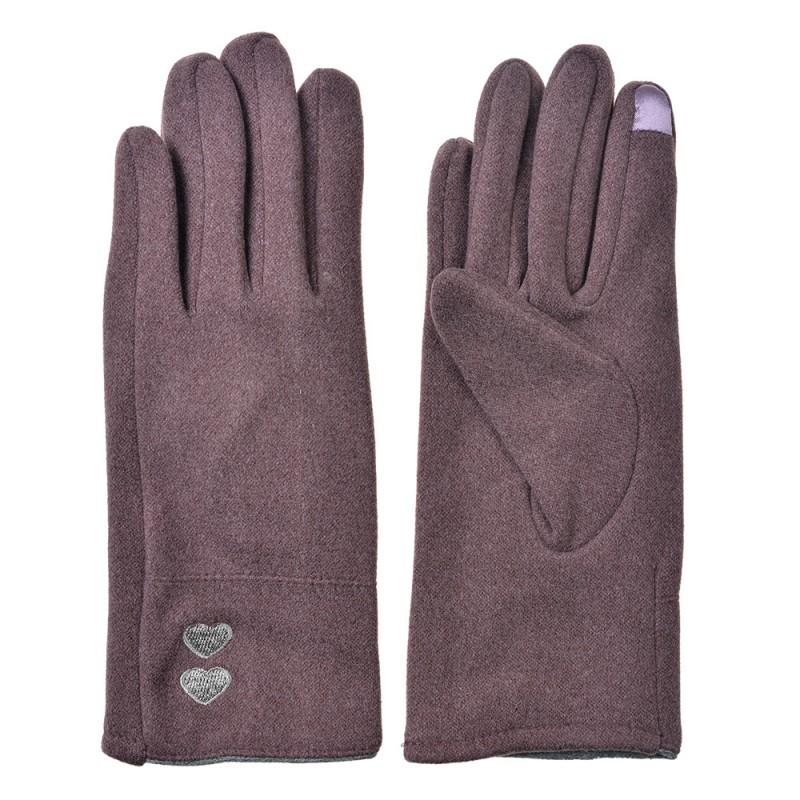Clayre & Eef JZGL0104 Handschoenen Winter 9x23 Cm Paars Polyester