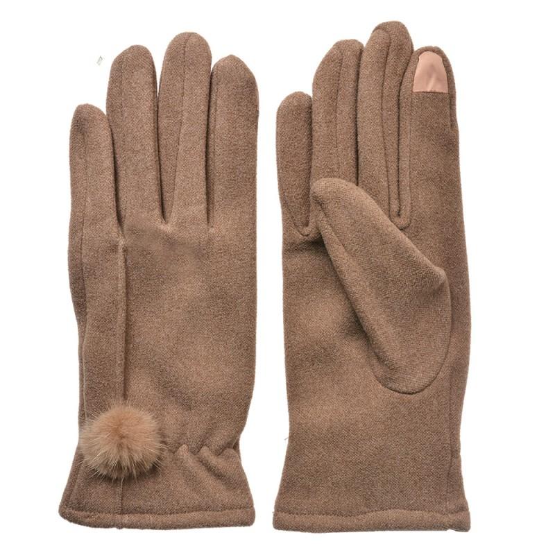 clayre & eef JZGL0110BE Handschoenen Winter 9x23 cm Bruin Polyester