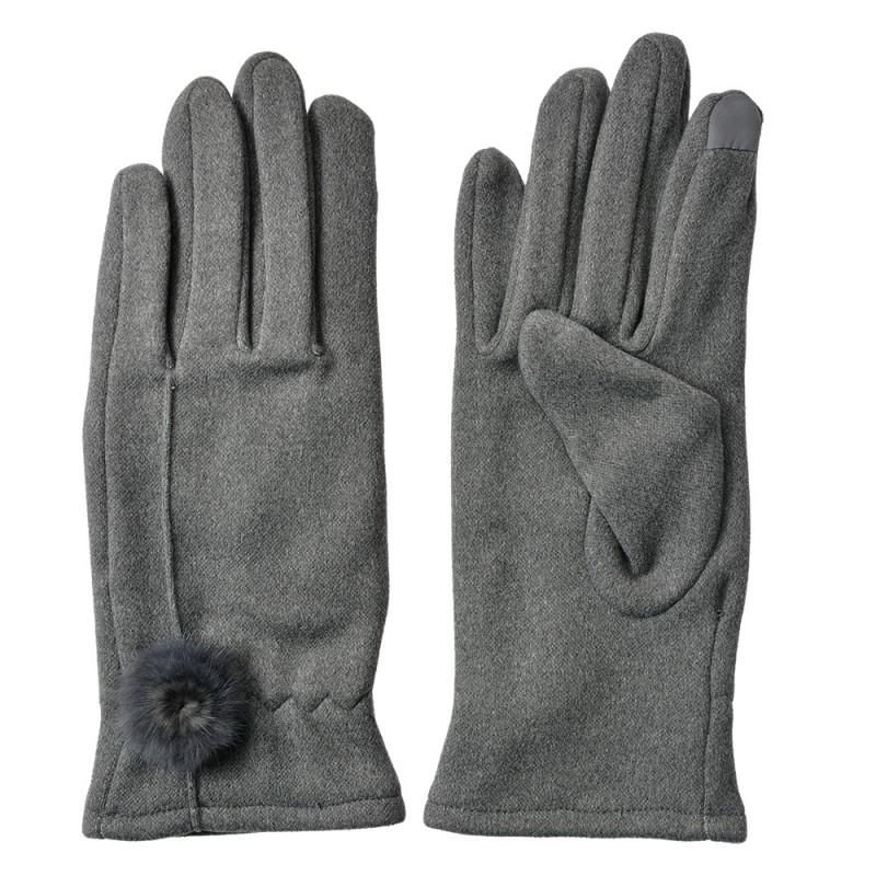clayre & eef JZGL0110G Handschoenen Winter 9x23 cm Grijs Polyester