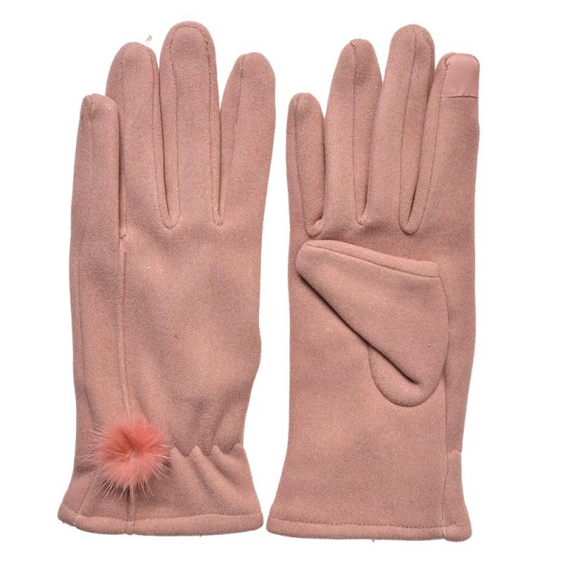 clayre & eef JZGL0110P Handschoenen Winter 9x23 cm Roze Polyester