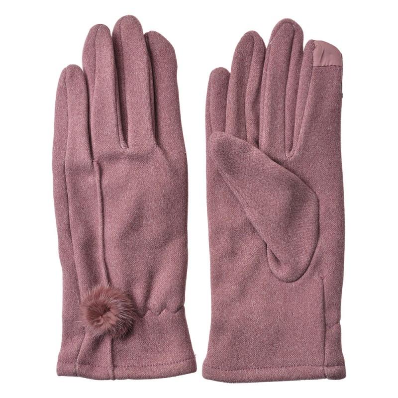 clayre & eef JZGL0110PA Handschoenen Winter 9x23 cm Paars Polyester