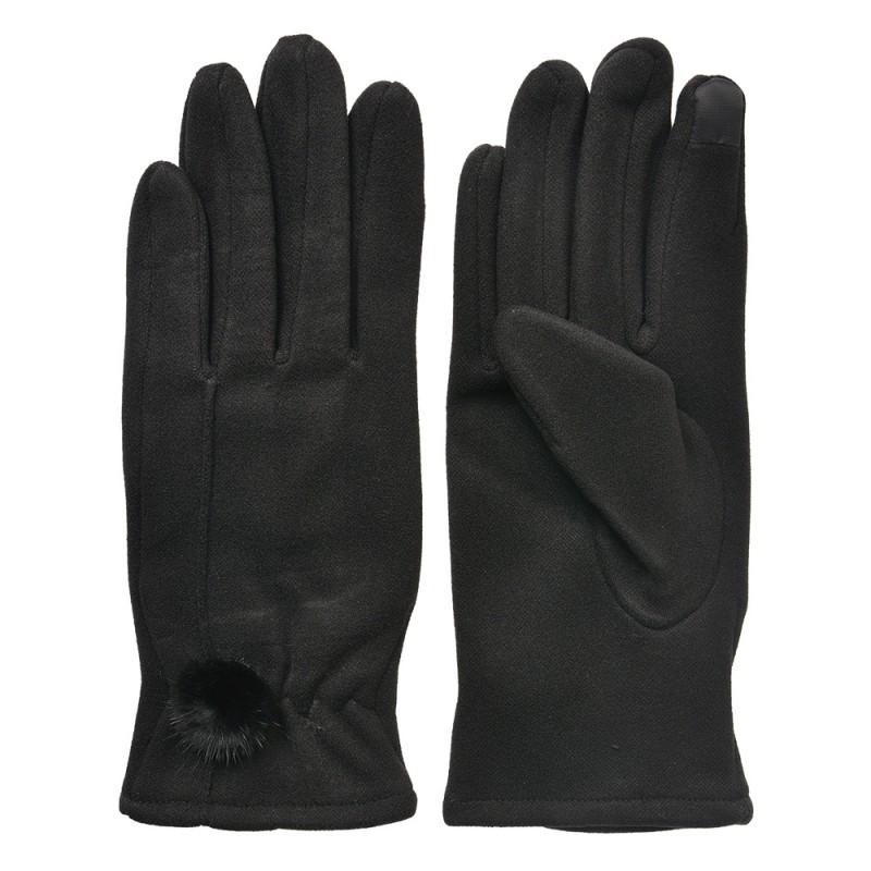 clayre & eef JZGL0110Z Handschoenen Winter 9x23 cm Zwart Polyester