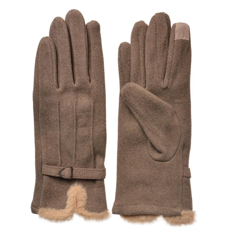 clayre & eef JZGL0111BE Handschoenen Winter 9x23 cm Bruin Polyester