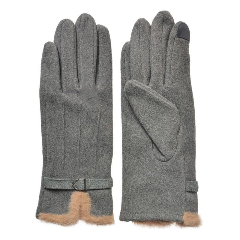 clayre & eef JZGL0111G Handschoenen Winter 9x23 cm Grijs Polyester
