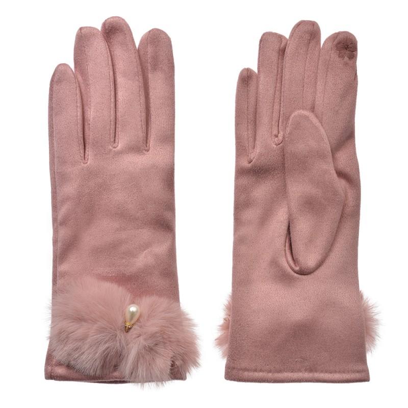 clayre & eef JZGL0113P Handschoenen Winter 9x23 cm Roze Polyester