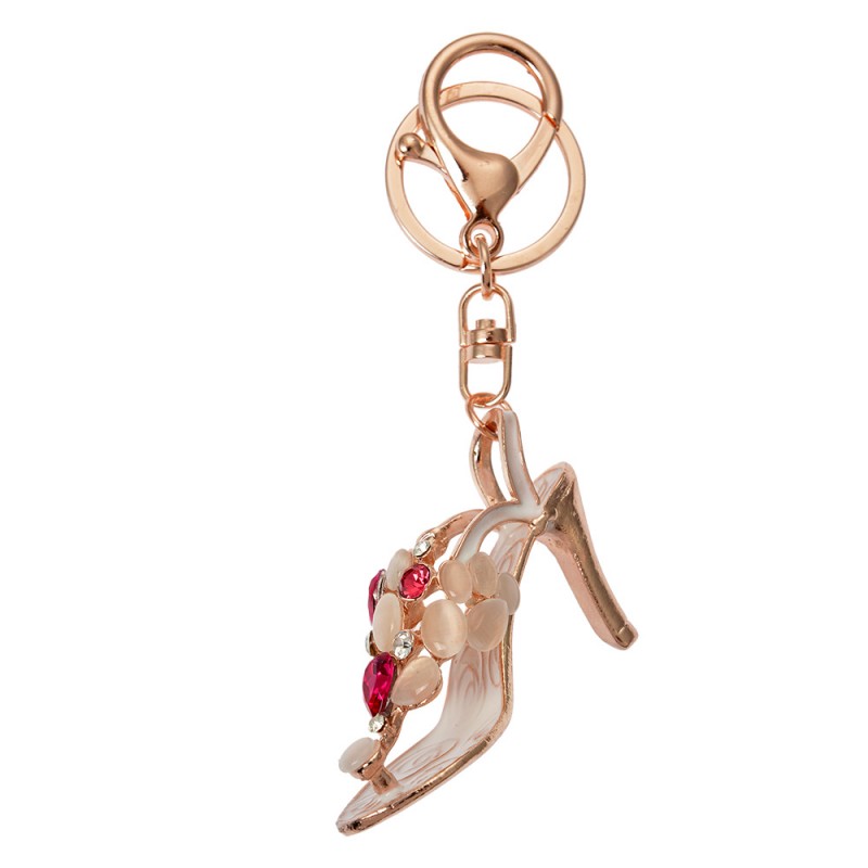 clayre & eef JZKC0168 Sleutelhanger Schoen 3x4x7 cm Goudkleurig Metaal