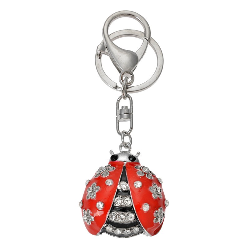 clayre & eef JZKC0182 Sleutelhanger 4x2x4 cm Zilverkleurig Metaal